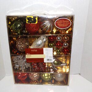 30 Ct Holiday Living Shatter Resistant Ornaments New Old Stock Sealed